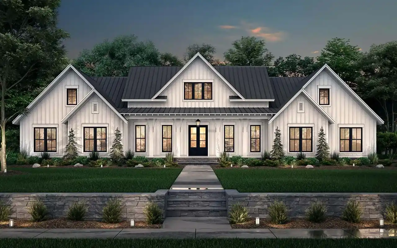 4 Bedroom, 3Bath Modern Farmhouse HousePlan #50-410 Questions & Answers