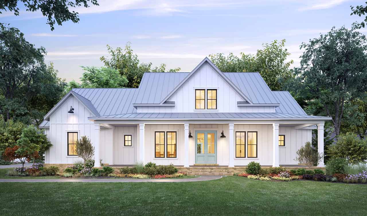 4 Bedroom, 3Bath Modern Farmhouse HousePlan #91-180 Questions & Answers